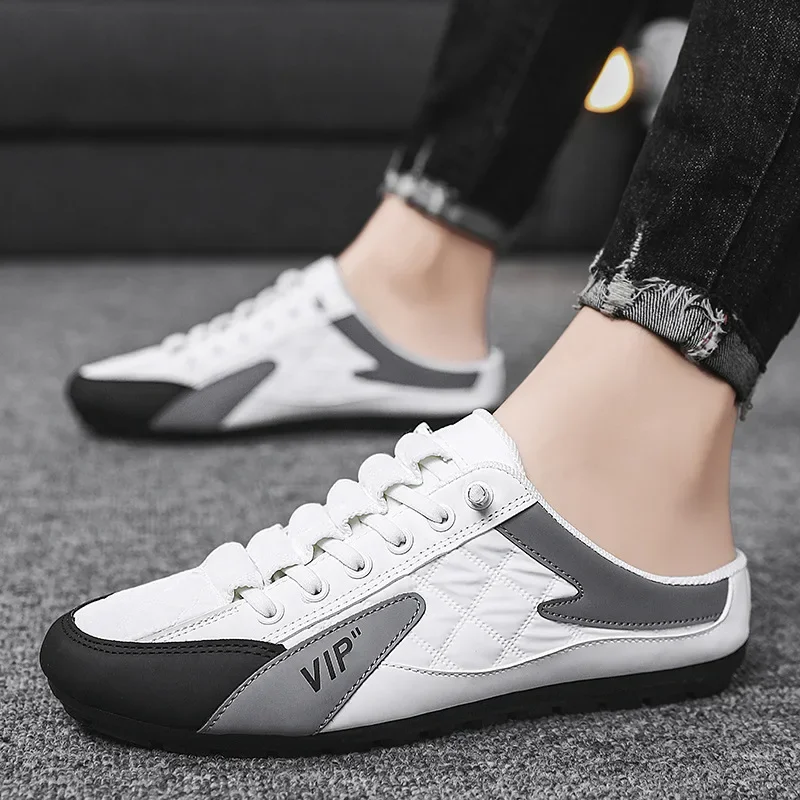 Women'S Shoes Hey Dude - 2025 รองเท้าผู้ชายBreathableครึ่งรองเท้าแตะรองเท้าแบนน้ําหนักเบารองเท้าผ้าใบบุรุษกลางแจ้งเดินรองเท้าTenis ...