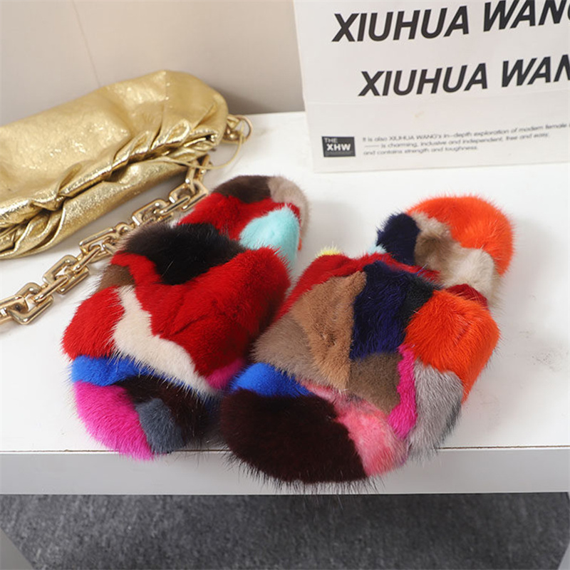 Fluffy Fur Slipper - รองเท้าแตะขนปุยสำหรับผู้หญิง รองเท้าแตะใส่ในบ้านสำหรับฤดูหนาว รองเท้าแตะขนมิงค์อุ่นๆ สวมใส่สบาย รองเท้าสไลด์สำหรับผู้หญิง รองเท้าแตะขนสัตว์สำหรับผู้หญิง