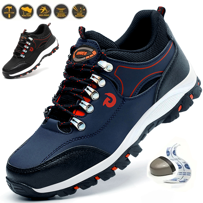 Women'S Shoes Hey Dude - STEEL TOE ความปลอดภัยรองเท้าสําหรับผู้ชายผู้หญิงหลักฐานการเจาะรองเท้าผ้าใบ Breathable ความปลอดภัยรองเท้าสําหรับชายฤดูร้อนน้ําหนักเบารองเท้าทํางาน