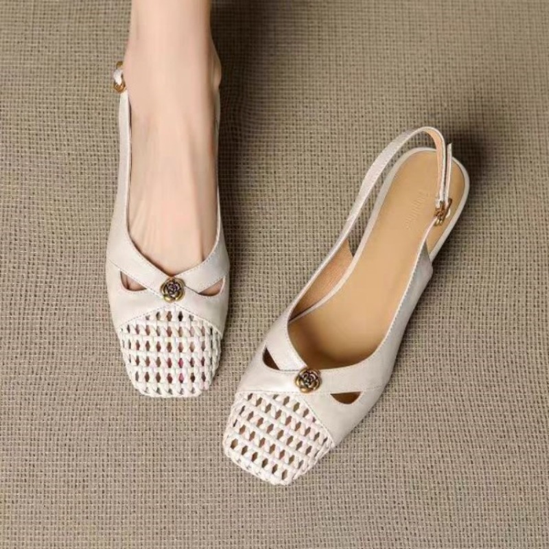 Shoes For Women Flats - รองเท้าส้นเตารีดแบบปิดหัวสไตล์ฝรั่งเศสสำหรับผู้หญิง รองเท้าสานอเนกประสงค์ รองเท้าส้นเตารีดแบบโปร่งระบายอากาศสำหรับฤดูร้อนปี 2026