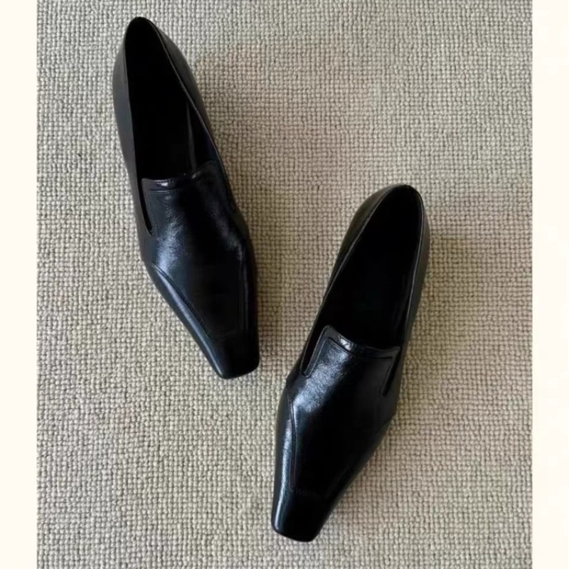 Women Shoes Heels - รองเท้าส้นเตี้ยทรงเหลี่ยมแบบสวม รุ่นใหม่สำหรับฤดูร้อน พื้นนุ่ม