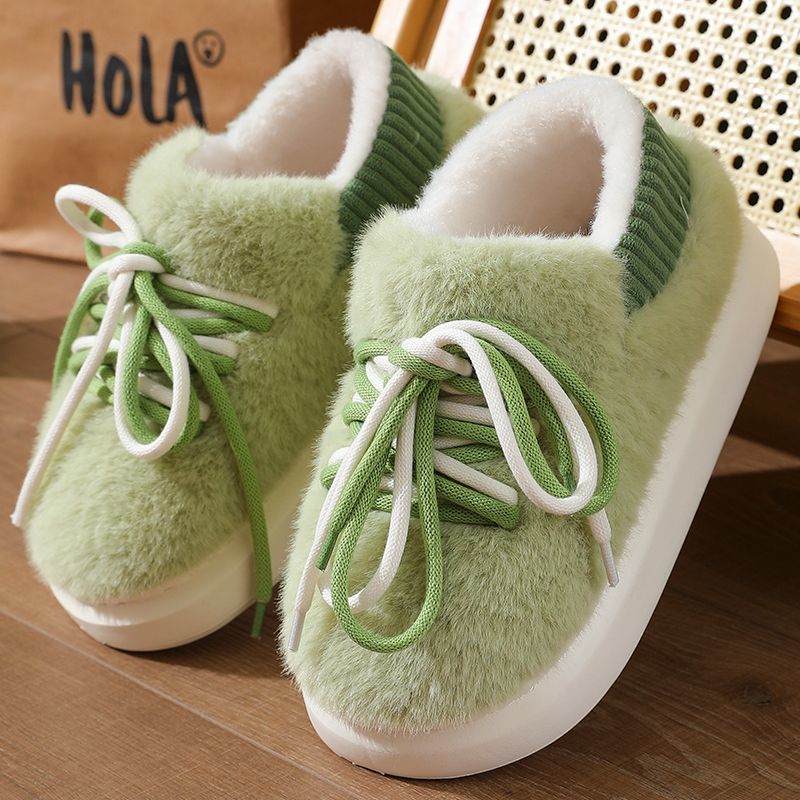 Fluffy Fur Slipper - รองเท้าแตะแบบสวมเต็มตัวลายสามมิติใหม่ รองเท้าผ้าฝ้ายนุ่มฟูสำหรับใส่ในบ้าน รองเท้าเดินแบบผูกเชือกสำหรับใส่กลางแจ้ง ดีไซน์เนอร์ปี 2025