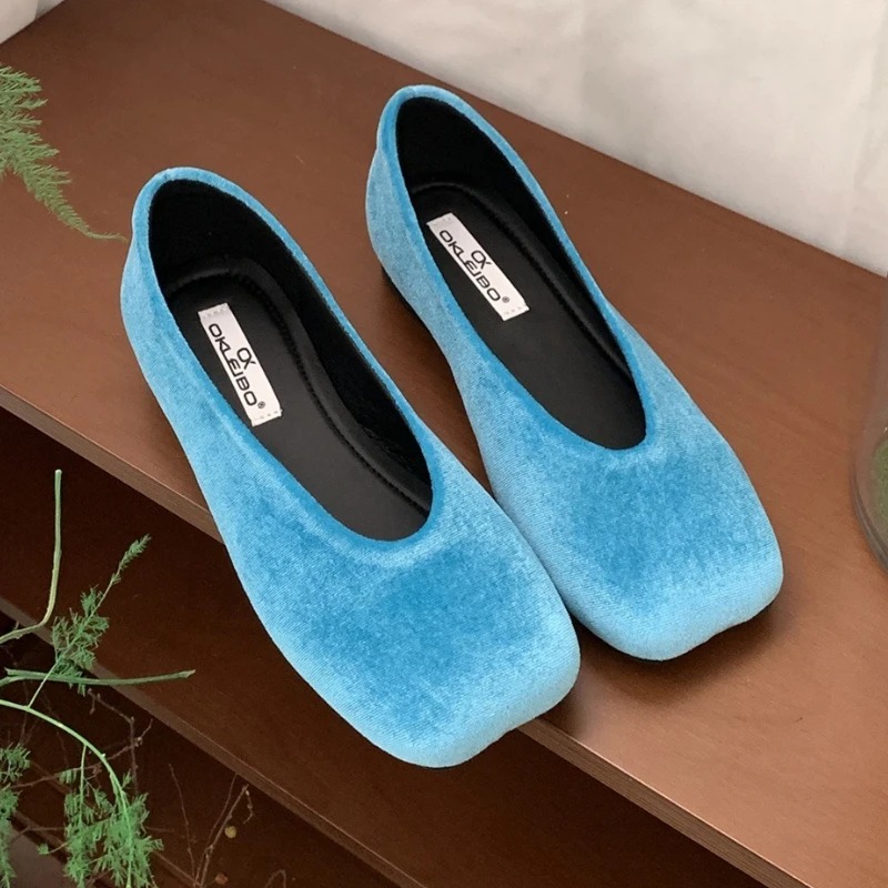 Women Shoes Branded - รองเท้าผู้หญิงแบบสวม แมรี่เจน พื้นนิ่ม สวมใส่สบาย หัวเหลี่ยม รองเท้าแฟชั่นแบรนด์ดังสำหรับผู้หญิง
