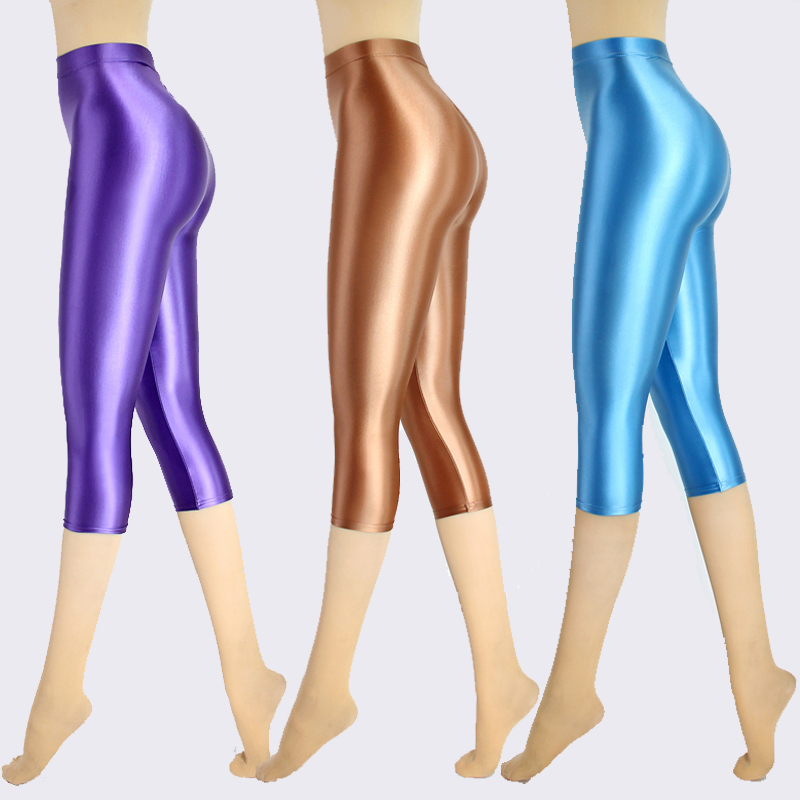 Women Shoes Joggers - ซาติน Silky Smooth กางเกงผู้หญิงเซ็กซี่สูงเอวกางเกง Capris โยคะกีฬา