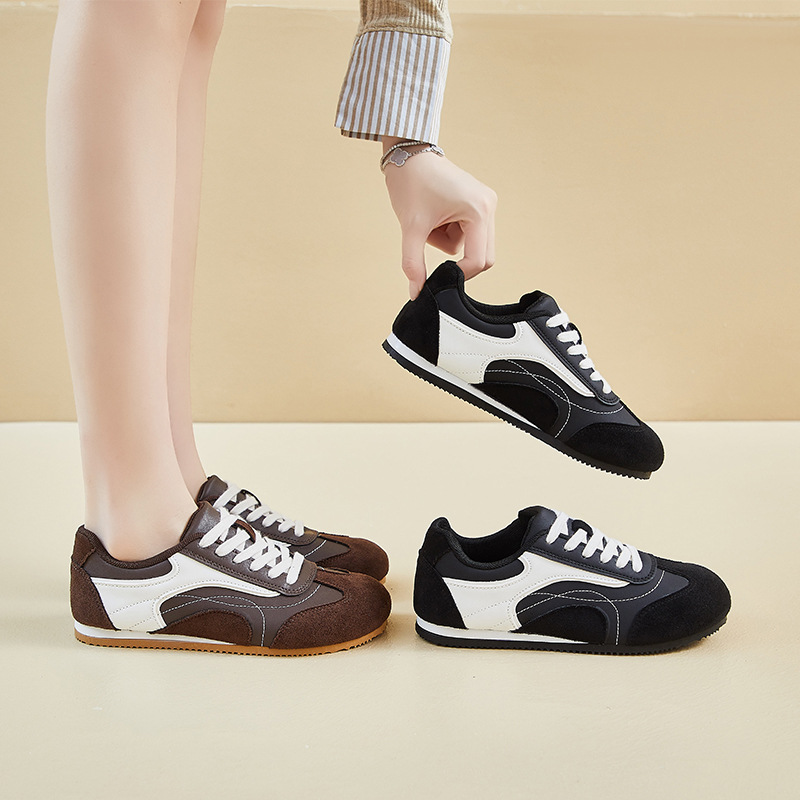 Women'S Shoes Running Sports - รองเท้ากีฬาหนังผู้หญิง รองเท้าลำลองพื้นหนาสำหรับคนหนุ่มสาวและวัยกลางคน สำหรับวิ่งกลางแจ้งในฤดูใบไม้ผลิและฤดูใบไม้ร่วง