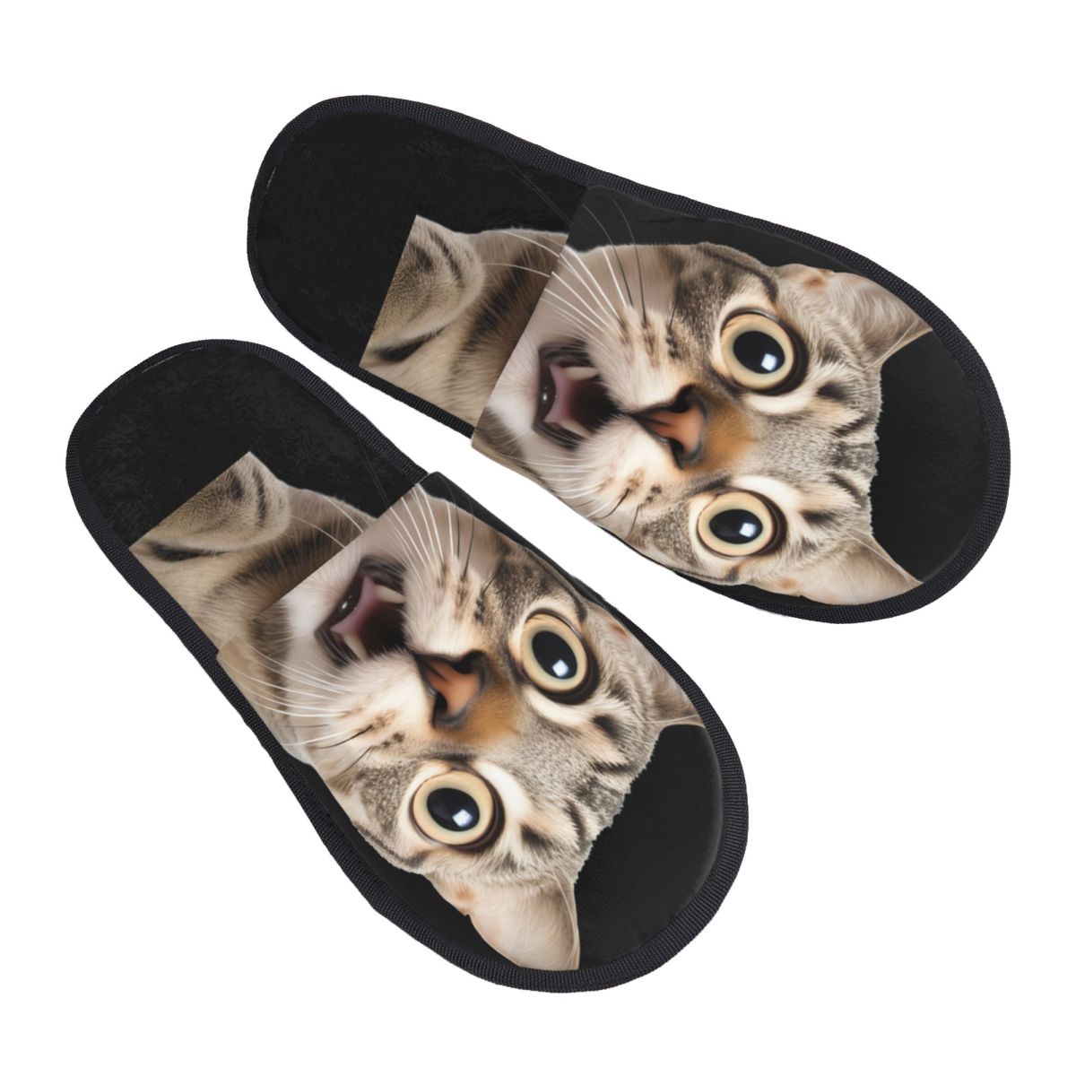 Fluffy Fur Slipper - รองเท้าแตะรูปแมวน่ารัก อบอุ่น นุ่มสบาย ทำจากเมมโมรี่โฟม พิมพ์ลายได้ตามต้องการ สำหรับผู้หญิง
