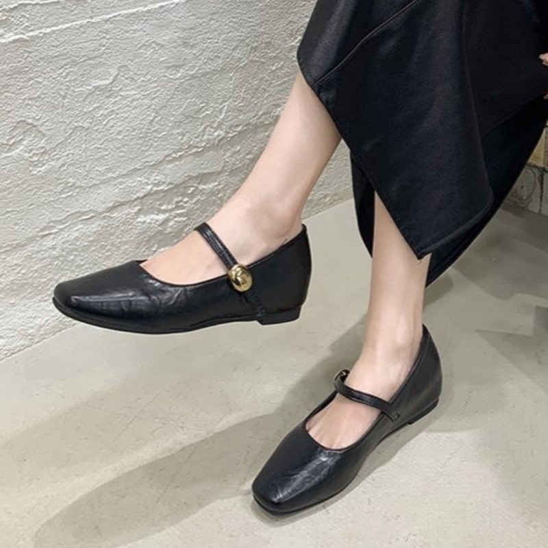 Shoes For Women Flats - รองเท้าส้นเตี้ยหนังนุ่มพิเศษสีดำสำหรับผู้หญิง รุ่น 20266 ใหม่ ฤดูใบไม้ร่วง ส้นเตี้ย