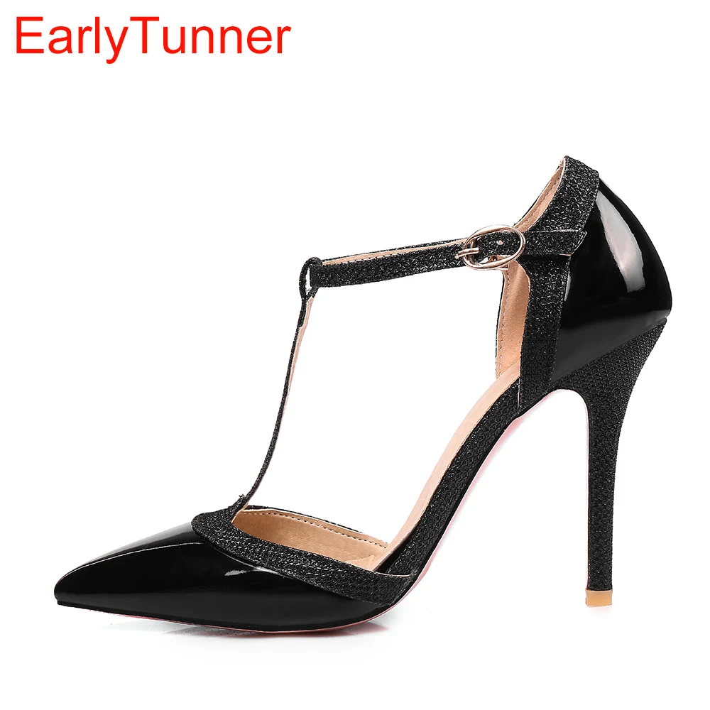 Women Shoes Branded - ยี่ห้อใหม่ฤดูร้อนเซ็กซี่สีแดง Apricot สีดําผู้หญิงรองเท้าแตะรองเท้าส้นสูงสุภาพสตรี Stripper รองเท้า EKS6