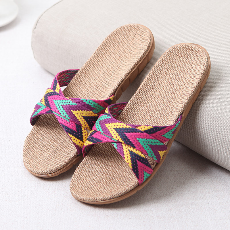 Women'S Shoes Everyday - Mntrerm 2022 ใหม่รองเท้าผ้าใบลําลองสําหรับรองเท้าแตะฤดูร้อนผสมสีชั้นผู้หญิงรองเท้าในร่มรองเท้า CROSS รองเท้าแตะผ้าลินิน Terlik