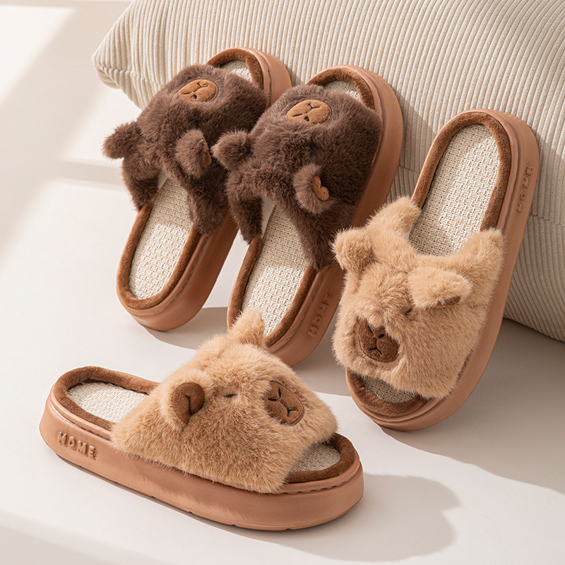 Women'S Shoes Everyday - รองเท้าแตะผู้หญิงลายการ์ตูนเฮมพ์ สวมใส่สบายๆ สำหรับฤดูใบไม้ผลิและฤดูร้อน ดีไซน์หรูหรา แฟชั่นรองเท้าผู้หญิงแบบสวมในบ้าน พื้นหนานุ่ม