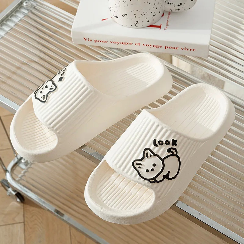 Women Shoes Waterproof - รองเท้าแตะลายแมวสุดน่ารักสำหรับฤดูร้อน ผู้หญิง น้ำหนักเบาพิเศษ รองเท้าใส่ในบ้าน รองเท้าแตะชายหาด รองเท้าแตะกันน้ำ