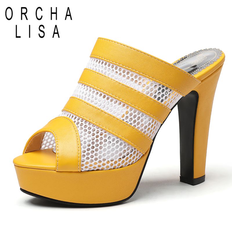 Women Shoes Branded - ORCHA LISA ยี่ห้อผู้หญิงรองเท้าแตะรองเท้าส้นสูง 11.5 ซม.แพลตฟอร์ม 3.5