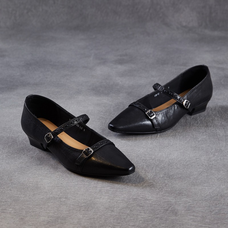 รองเท้าส้นเตี้ยสีน้ำตาลดำสไตล์ - Shoes For Women Flats บทวิจารณ์และราคา