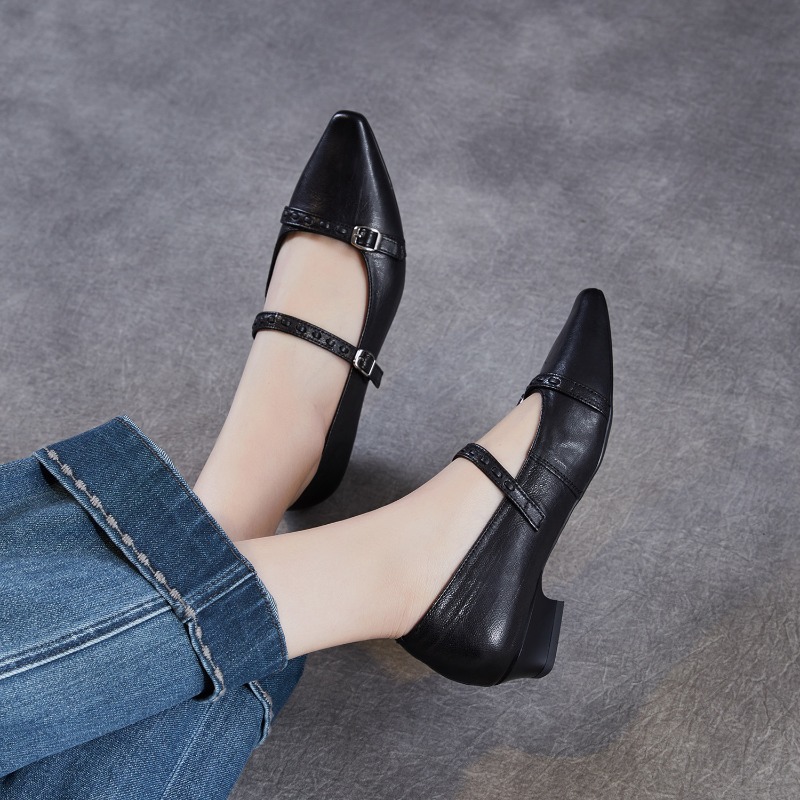 รองเท้าส้นเตี้ยสีน้ำตาลดำสไตล์ - Shoes For Women Flats บทวิจารณ์และราคา