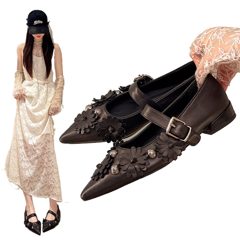 รองเท้าบัลเลริน่าหนังนิ่มแบบสว - Shoes For Women Flats บทวิจารณ์และราคา