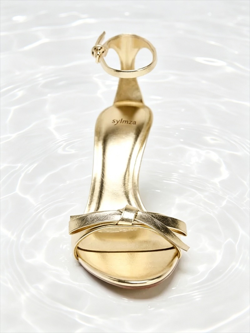 Elegant Golden Bow รองเท้าส้นส - Women Shoes Branded บทวิจารณ์และราคา