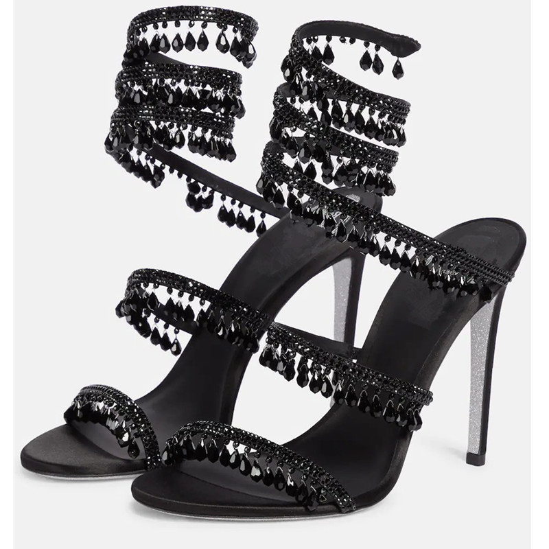 รองเท้าส้นสูงประดับคริสตัลสีเข - Peep Toe Heels บทวิจารณ์และราคา