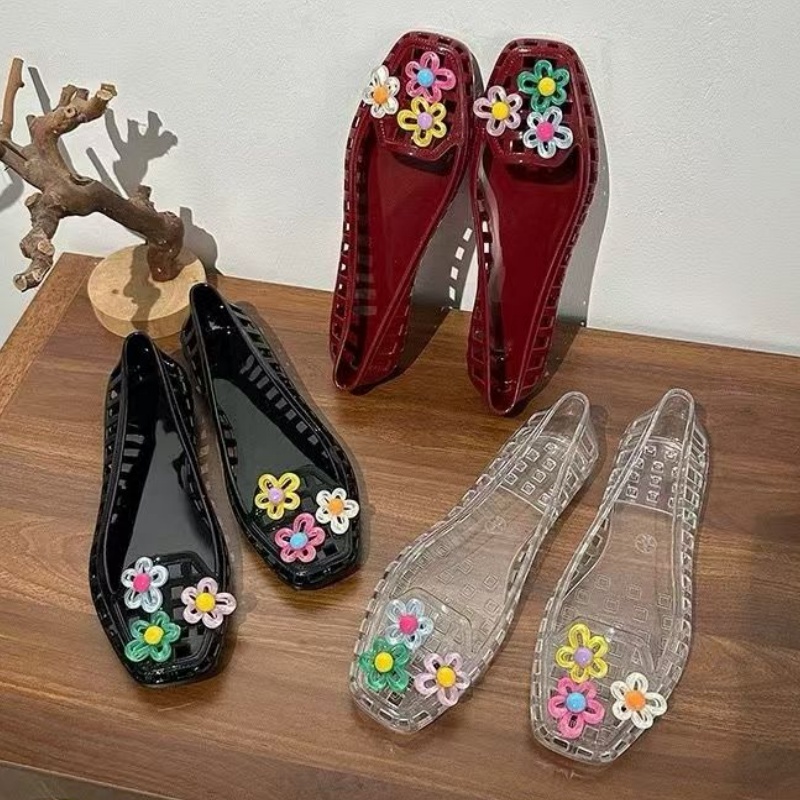 รองเท้าเจลลี่ลายดอกไม้แฮนด์เมด - Women Shoes Model บทวิจารณ์และราคา