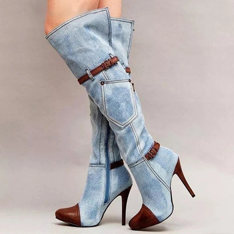 Botas Over The Knee รองเท้าส้น - Knee High Boots Women บทวิจารณ์และราคา