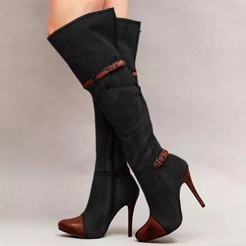 Botas Over The Knee รองเท้าส้น - Knee High Boots Women บทวิจารณ์และราคา