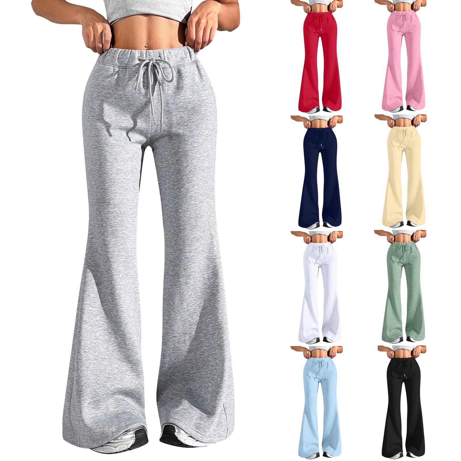 Solid Flare Elegant กางเกง Car - Women Shoes Joggers บทวิจารณ์และราคา