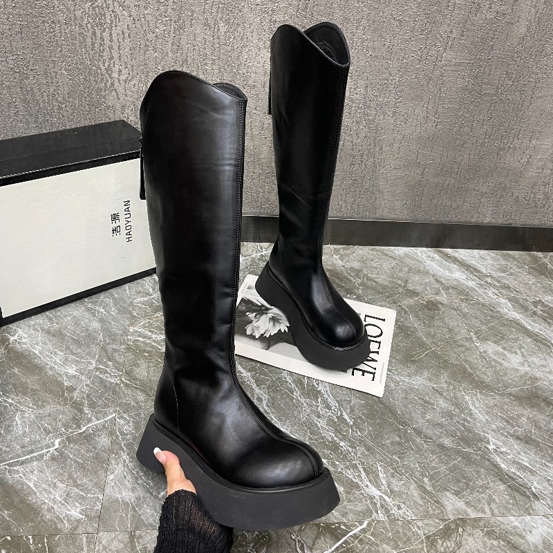 รองเท้าบูทผู้หญิงแบบเรียบง่าย  - Knee High Boots Women บทวิจารณ์และราคา