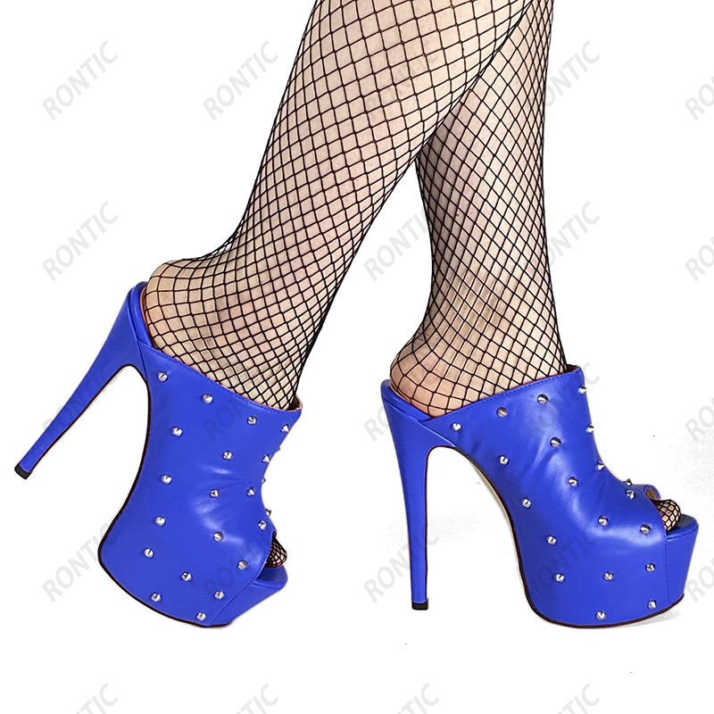 Rontic 2021 Handmadeผู้หญิงMul - Women Shoes Waterproof บทวิจารณ์และราคา