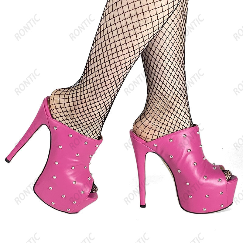 Rontic 2021 Handmadeผู้หญิงMul - Women Shoes Waterproof บทวิจารณ์และราคา