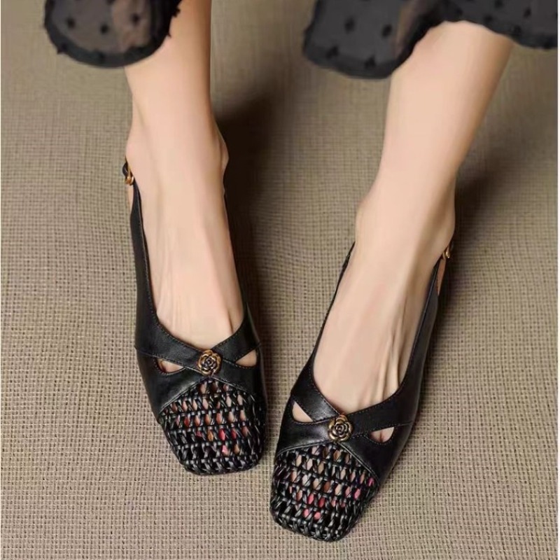 รองเท้าส้นเตารีดแบบปิดหัวสไตล์ - Shoes For Women Flats บทวิจารณ์และราคา