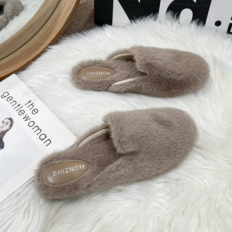 รองเท้าแตะขนปุยหัวมนสำหรับผู้ห - Fluffy Fur Slipper บทวิจารณ์และราคา
