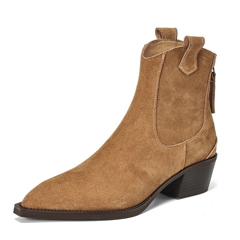 รองเท้าบูทข้อเท้าผู้หญิง AIYUQ - Block Heel Ankle Boots บทวิจารณ์และราคา