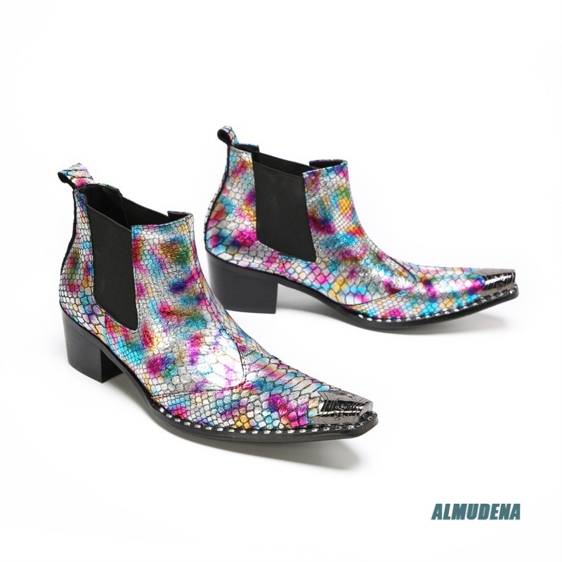 รองเท้าบูทหุ้มข้อเชลซีแบบสวม ส - Block Heel Ankle Boots บทวิจารณ์และราคา