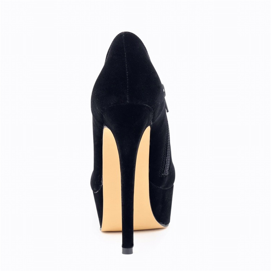 4 ซม.แพลตฟอร์มรองเท้าส้นสูงแฟช - Block Heel Ankle Boots บทวิจารณ์และราคา