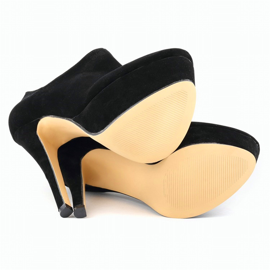 4 ซม.แพลตฟอร์มรองเท้าส้นสูงแฟช - Block Heel Ankle Boots บทวิจารณ์และราคา