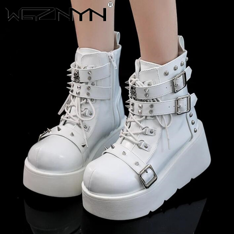 รองเท้าบูทส้นสูงส้นเตารีดใหม่ส - Block Heel Ankle Boots บทวิจารณ์และราคา