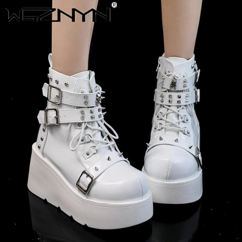 รองเท้าบูทส้นสูงส้นเตารีดใหม่ส - Block Heel Ankle Boots บทวิจารณ์และราคา