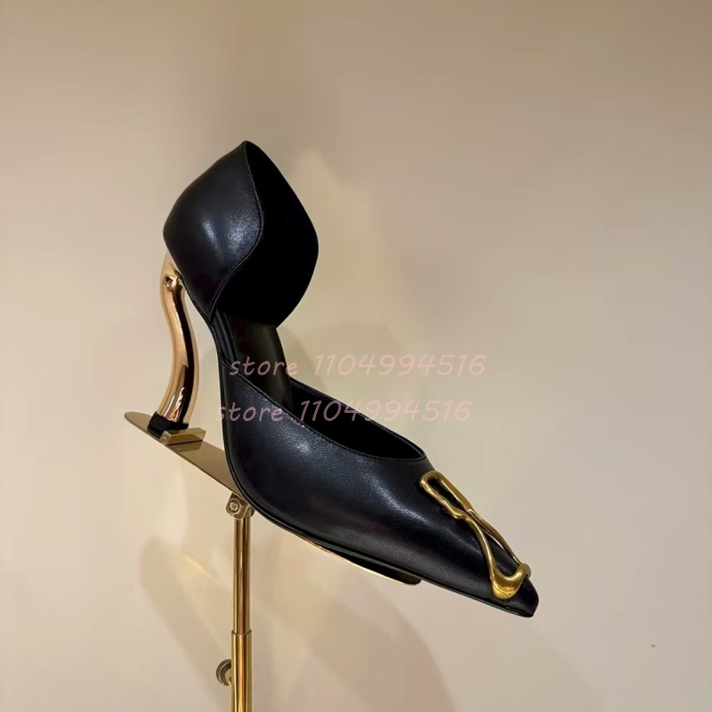 โลหะตกแต่งหนังนิ่มสีดําส้นปั๊ม - Women Shoes Model บทวิจารณ์และราคา