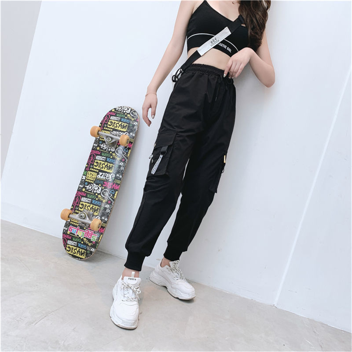 กางเกงฮิปฮอปเอวสูงสำหรับผู้หญิ - Women Shoes Joggers บทวิจารณ์และราคา