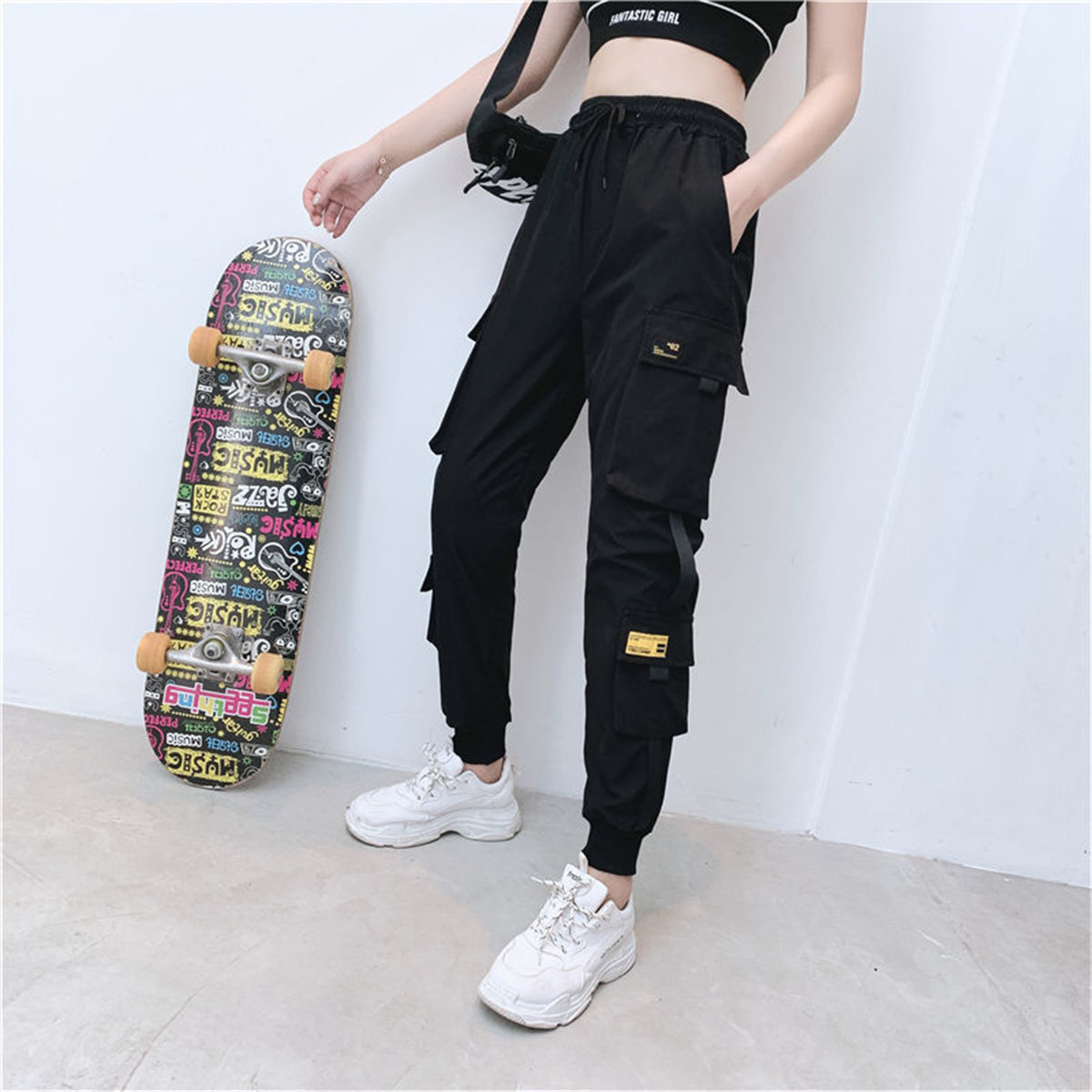 กางเกงฮิปฮอปเอวสูงสำหรับผู้หญิ - Women Shoes Joggers บทวิจารณ์และราคา