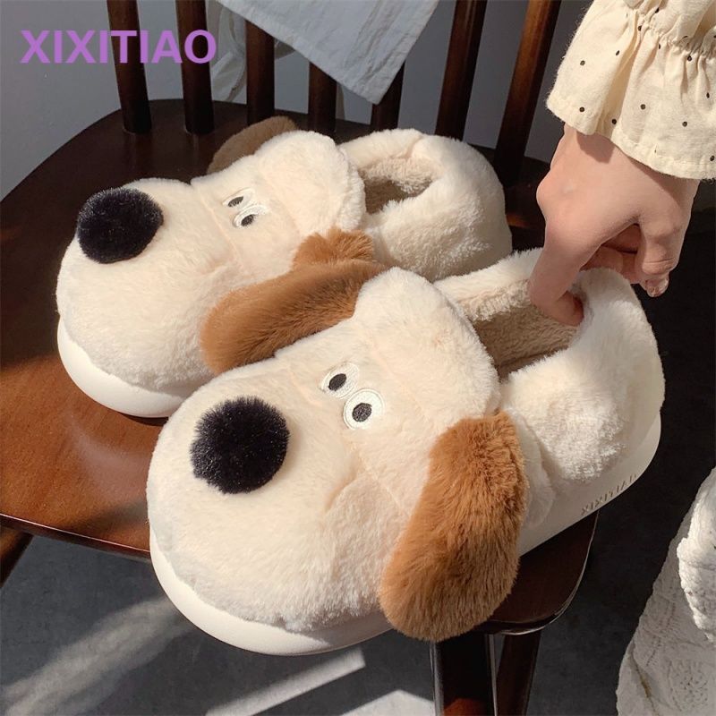 Size36-45 Hug สุนัขรองเท้าแตะร - Fluffy Fur Slipper บทวิจารณ์และราคา