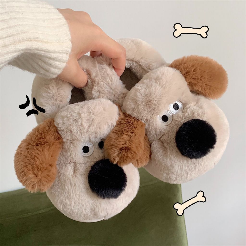 Size36-45 Hug สุนัขรองเท้าแตะร - Fluffy Fur Slipper บทวิจารณ์และราคา