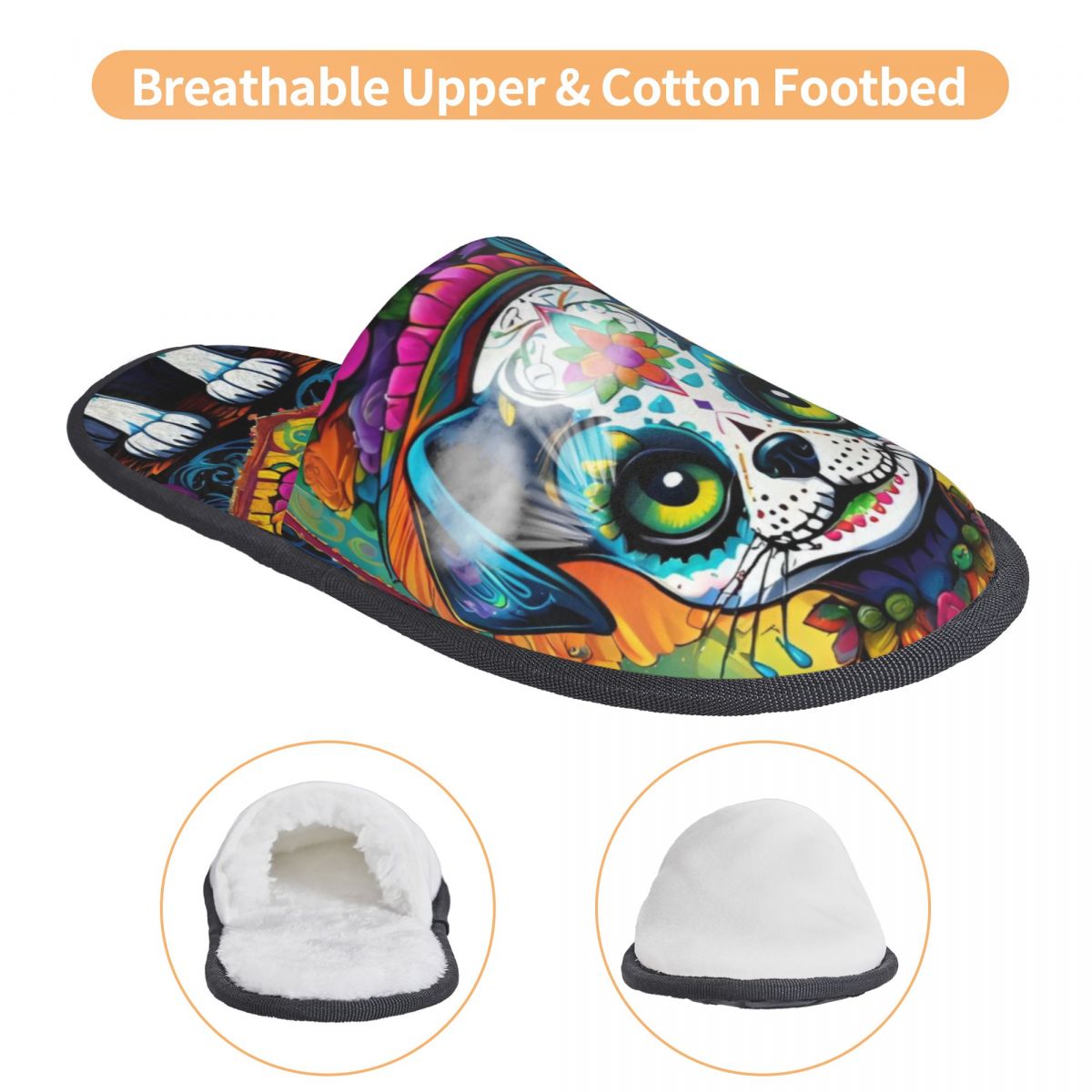 รองเท้าแตะลายดอกไม้สไตล์เม็กซิ - Fluffy Fur Slipper บทวิจารณ์และราคา