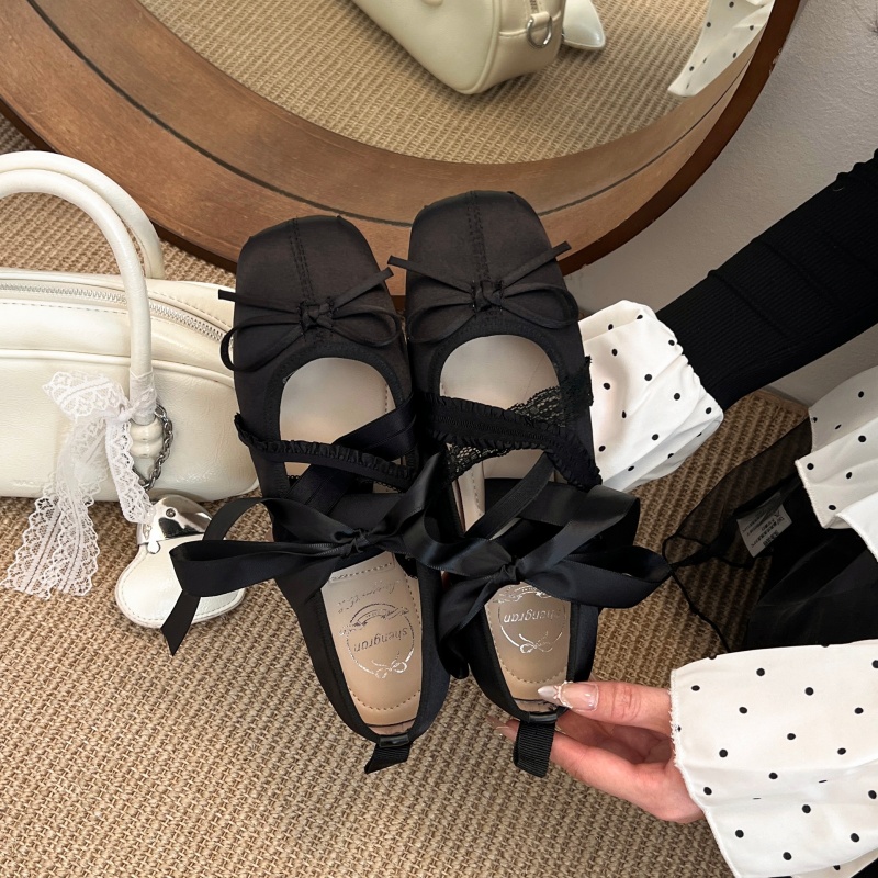 รองเท้าบัลเล่ต์แบบผูกเชือก สไต - Women'S Shoes Everyday บทวิจารณ์และราคา