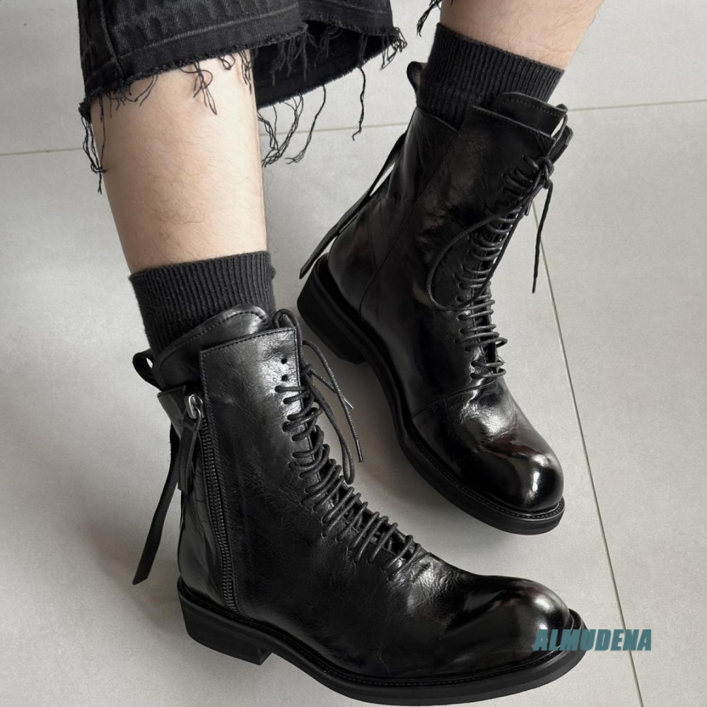 รองเท้าบูทหุ้มข้อสูงสีดำสไตล์ส - Block Heel Ankle Boots บทวิจารณ์และราคา
