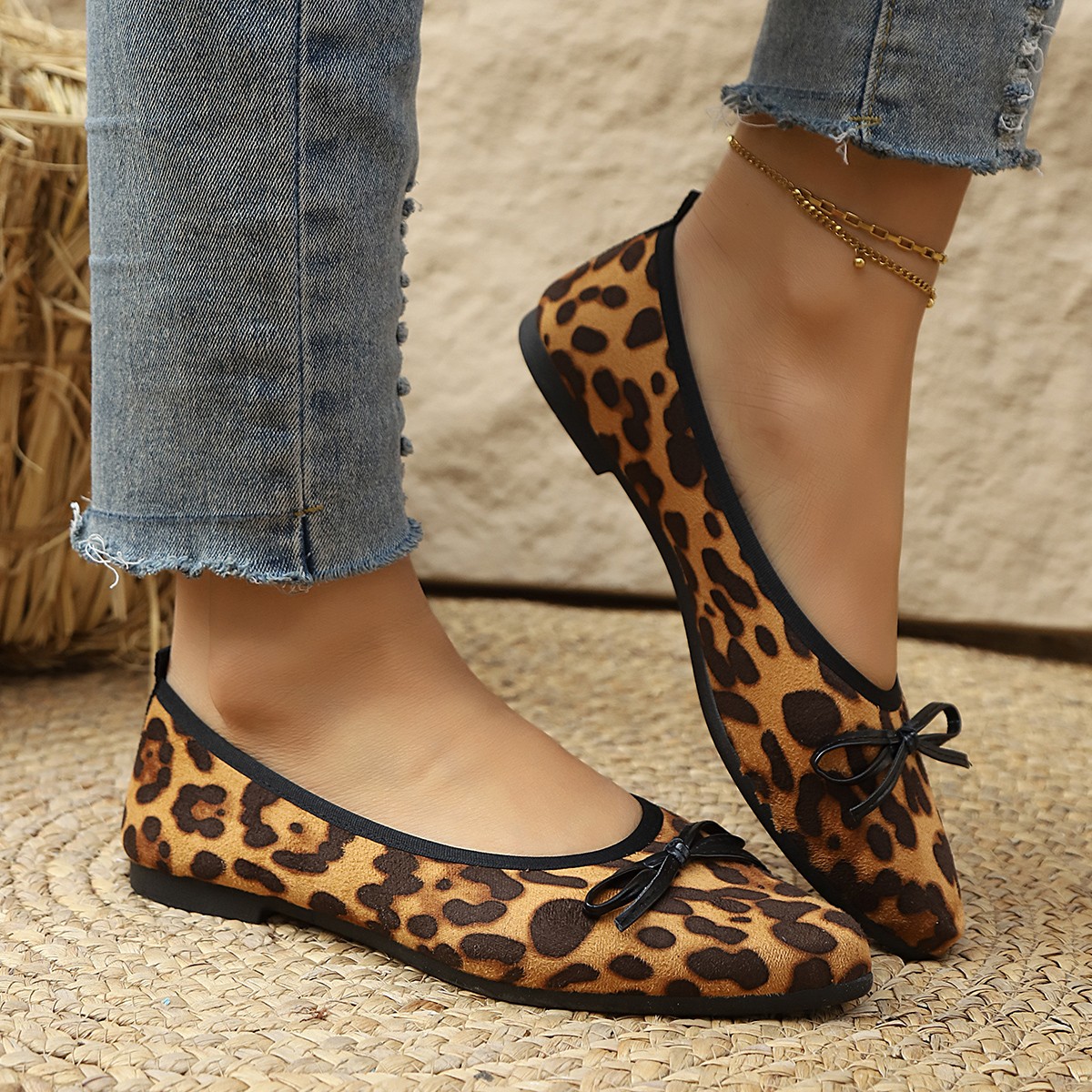 รองเท้าส้นแบนลายเสือดาวสำหรับผ - Shoes For Women Flats บทวิจารณ์และราคา