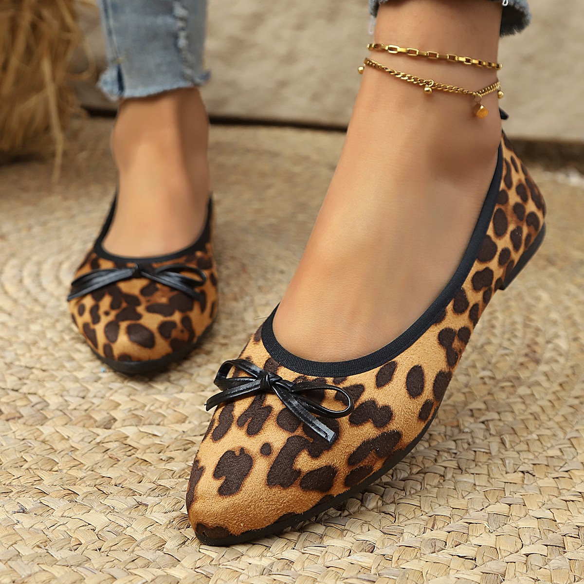 รองเท้าส้นแบนลายเสือดาวสำหรับผ - Shoes For Women Flats บทวิจารณ์และราคา