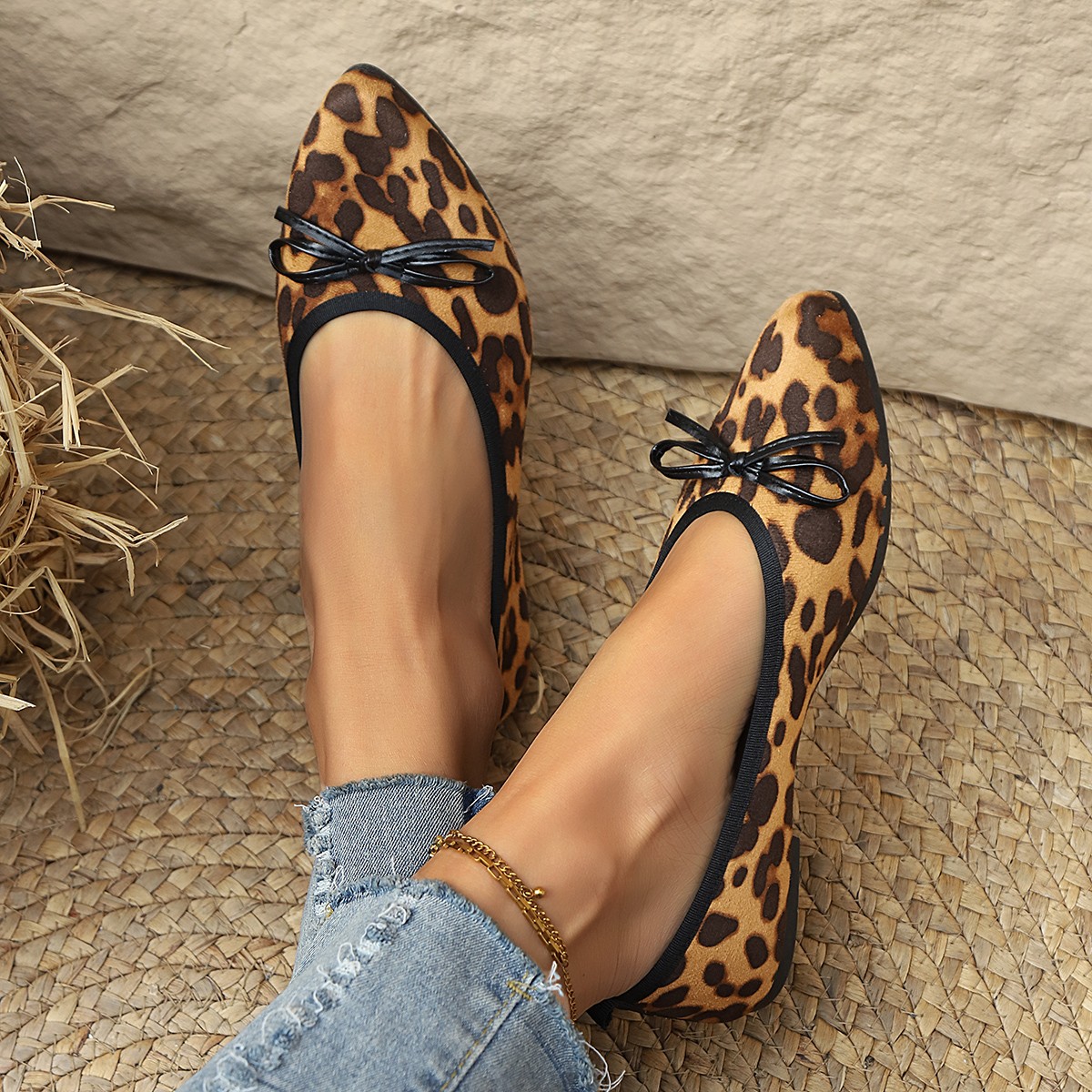รองเท้าส้นแบนลายเสือดาวสำหรับผ - Shoes For Women Flats บทวิจารณ์และราคา
