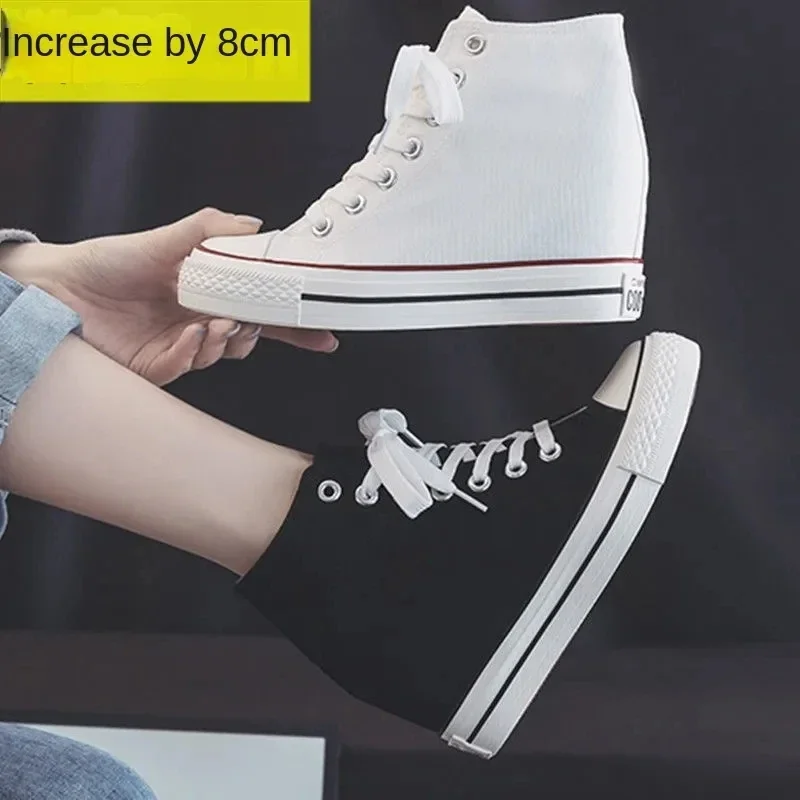 รองเท้าผ้าใบพื้นหนา 8 ซม. สำหร - Block Heel Ankle Boots บทวิจารณ์และราคา