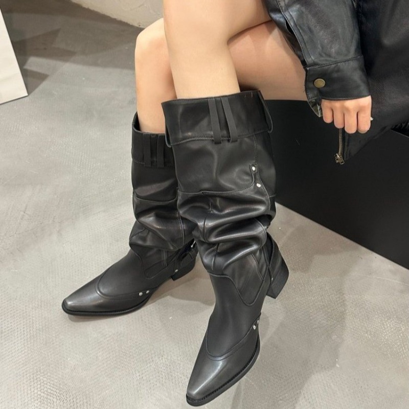 ห่อรองเท้าเดี่ยวสําหรับสตรีฤดู - Block Heel Ankle Boots บทวิจารณ์และราคา