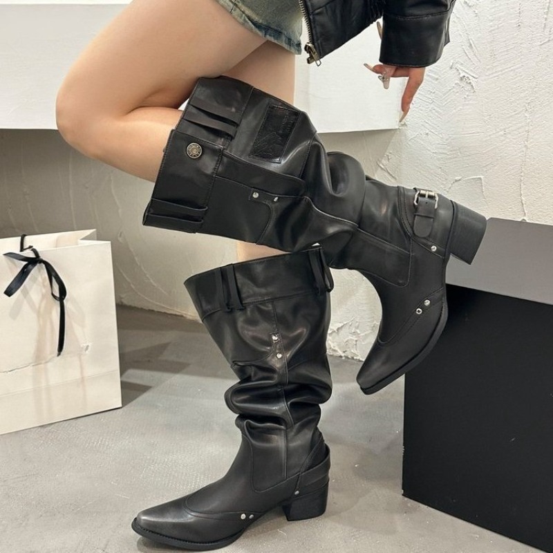 ห่อรองเท้าเดี่ยวสําหรับสตรีฤดู - Block Heel Ankle Boots บทวิจารณ์และราคา